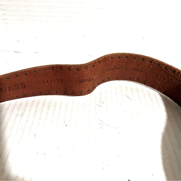 Guess size S Brown Leather Belt with Turquoise Accent